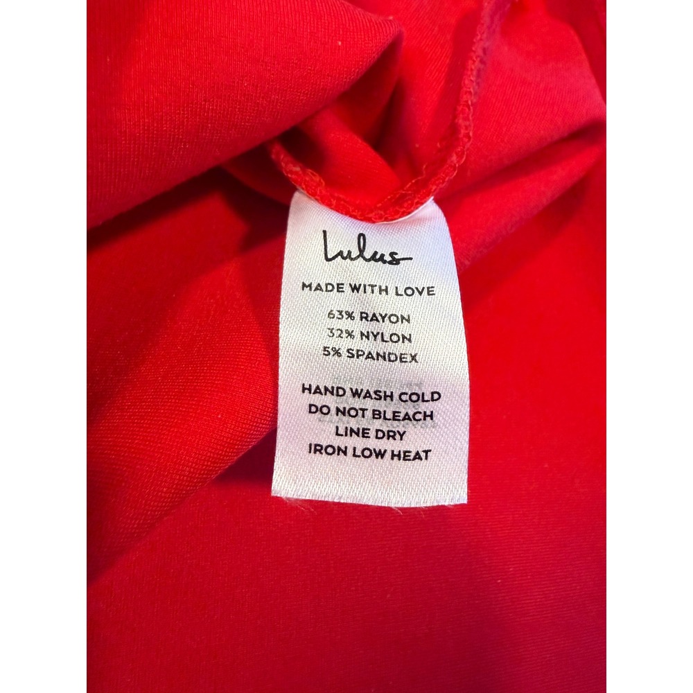Lulus Red Sleeveless Surplice V-Neck Tulip Hem Mini Cocktail Dress Womens Large - Picture 4 of 6